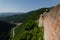 Ruined Poenari Castle known as Dracula Castle on Mount Cetatea in Romania