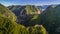 Ruined Poenari Castle on Mount Cetatea in Romania