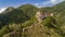 Ruined Poenari Castle on Mount Cetatea in Romania