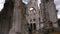 Ruined rear exterior of abbey of Jumieges, Normandy France, TILT