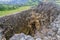 Ruined stone walls at Kuelap ruins, northern Pe