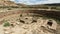 Ruined structures at the archeological site of Chaco Culture Historical Park