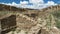 Ruined structures at the archeological site of Chaco Culture Historical Park