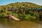 Ruined wooden bridge on the Sweet Lake