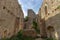 The ruins of the abandoned castle Rocca di Piediluco on the hi