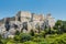 Ruins of Acropolis with  Parthenon, Erechtheum, Beule Gate and Temple of Athena in the city center from the view of Areopagus Hill