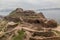 Ruins of Alamut meaning eagle's nest castle in Ir