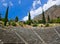 Ruins of amphitheater in Delphi, Greece