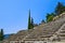 Ruins of amphitheater in Delphi, Greece