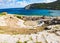 Ruins of amphitheater of Knidos ancient town on Datca peninsula in Turkey