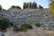 Ruins of amphitheatre in Amos ancient site near Marmaris, Turunch. Mugla