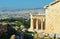 The ruins of the ancient Acropolis and the panorama  of Athens