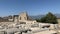 Ruins of an ancient amphitheater. Roman amphitheater in Turkey.Ancient stones of the excavated historic city. Turkey, Fetiya,