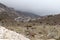 Ruins of ancient amphitheatre in abandoned town Sagalassos lost in Turkey mountains