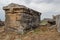 The ruins of the ancient ancient city of Hierapolis with columns, gates and graves in Pamukalle