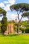 Ruins of ancient Aqua Claudia Aqueduct on Palatine Hill, Rome, Italy