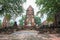 Ruins of ancient Ayutthaya Kingdom in Thailand