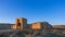 Ruins of an ancient caravanserai of the 15th century, located in the Gobustan steppes, Azerbaijan