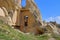 Ruins of an ancient cave settlement in the mountains of Cappadocia