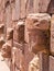 Ruins of the ancient city of Tiwanaku, Bolivia, faces view
