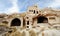 Ruins of ancient city in Turkish Cappadocia. Goreme national par