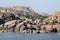 Ruins of ancient city Vijayanagara, India