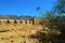 Ruins of an ancient fortress in Paleochora in Crete, Greece