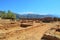 Ruins of an ancient fortress in Paleochora in Crete, Greece