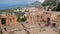 Ruins of ancient Greek theatre in Taormina, Sicily