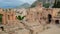 Ruins of ancient Greek theatre in Taormina, Sicily