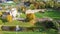 Ruins of an Ancient Medieval Castle Dobele Latvia, Aerial Panorama of Dobele City, Berze River With Fontains and Medieval Castle R