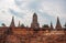 Ruins of ancient pagoda made of old red bricks