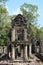 The ruins of the ancient Preah Khan temple complex in the jungle of Cambodia