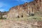 Ruins of the ancient pueblo of Tyuonyi at Bandelier National Monument, New Mexico