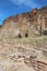 Ruins of the ancient pueblo of Tyuonyi at Bandelier National Monument, New Mexico