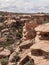 Ruins of ancient pueblos in desert canyon