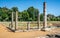 Ruins of ancient Roman buildings and houses in the archeological Gallo-Roman site of Saint Romain en Gal France