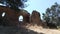 Ruins of an ancient Roman fortress in Tel Afek in central Israel