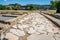 Ruins of an ancient Roman road in the archeological Gallo-Roman site of Saint Romain en Gal France