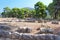 Ruins of ancient temple in Epidavros, Greece
