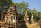 On the ruins of the ancient temple Wat Chedi Chet Thaye. Si-Satchanalai
