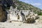 Ruins of ancient theater in Xanthos, Turkey