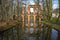 Ruins of Aqueduct in Arkadia park. Lowicz county. Poland