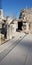 Ruins and artifacts around the map gate in the ancient city of Izmir Ephesus