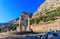 Ruins Athina Pronaia temple in Ancient Delphi