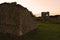 Ruins of Baconsthorpe castle at sunset, Norfolk, England, United Kingdom