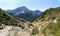 Ruins of barracks from the first world war on the slopes of Mount Jof di Miezegnot in the Julian Alps