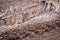 Ruins of the basement of the arena of the Colosseum in Rome