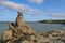 The ruins of the Black Castle  South Quay  Corporation Lands  Co. Wicklow  Ireland. Beautiful seascape along Wicklow coastline