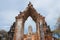 Ruins of buddha statues and pagoda of Wat Ratcha Burana in Ayutthaya historical park, Thailand